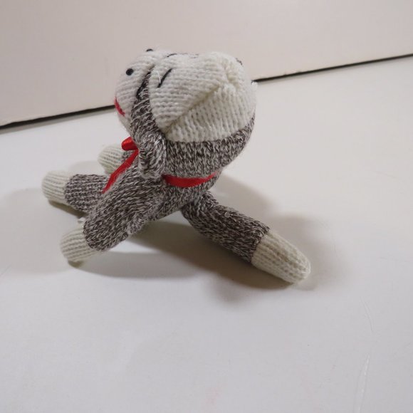 Sock Monkey 5.5" tall Soft squishable stuffed animal with flexible arms - Picture 2 of 8
